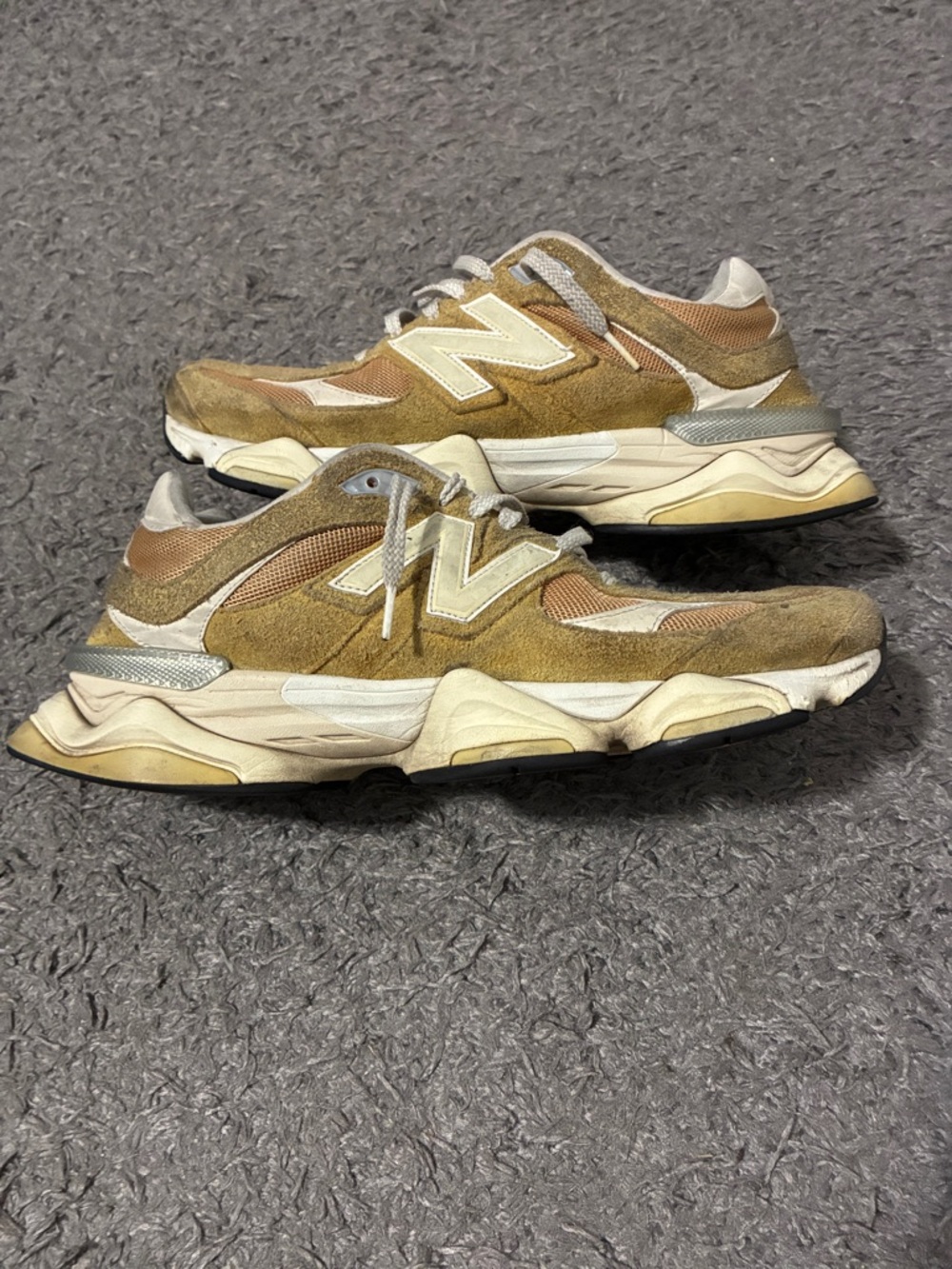 New Balance Men's Sneakers in Brown and Cream with White N Logo
